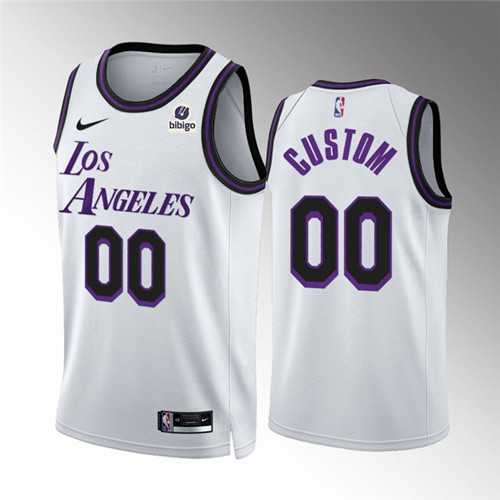 Men%27s Los Angeles Lakers Active Player Custom White City Edition Stitched Basketball Jersey